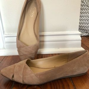 Blush Suede Franco Sarto flats size 8
